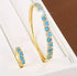 Gorgeous Turquoise 14K Gold Plated Zircon Women Bracelet & Ring Party Engagement